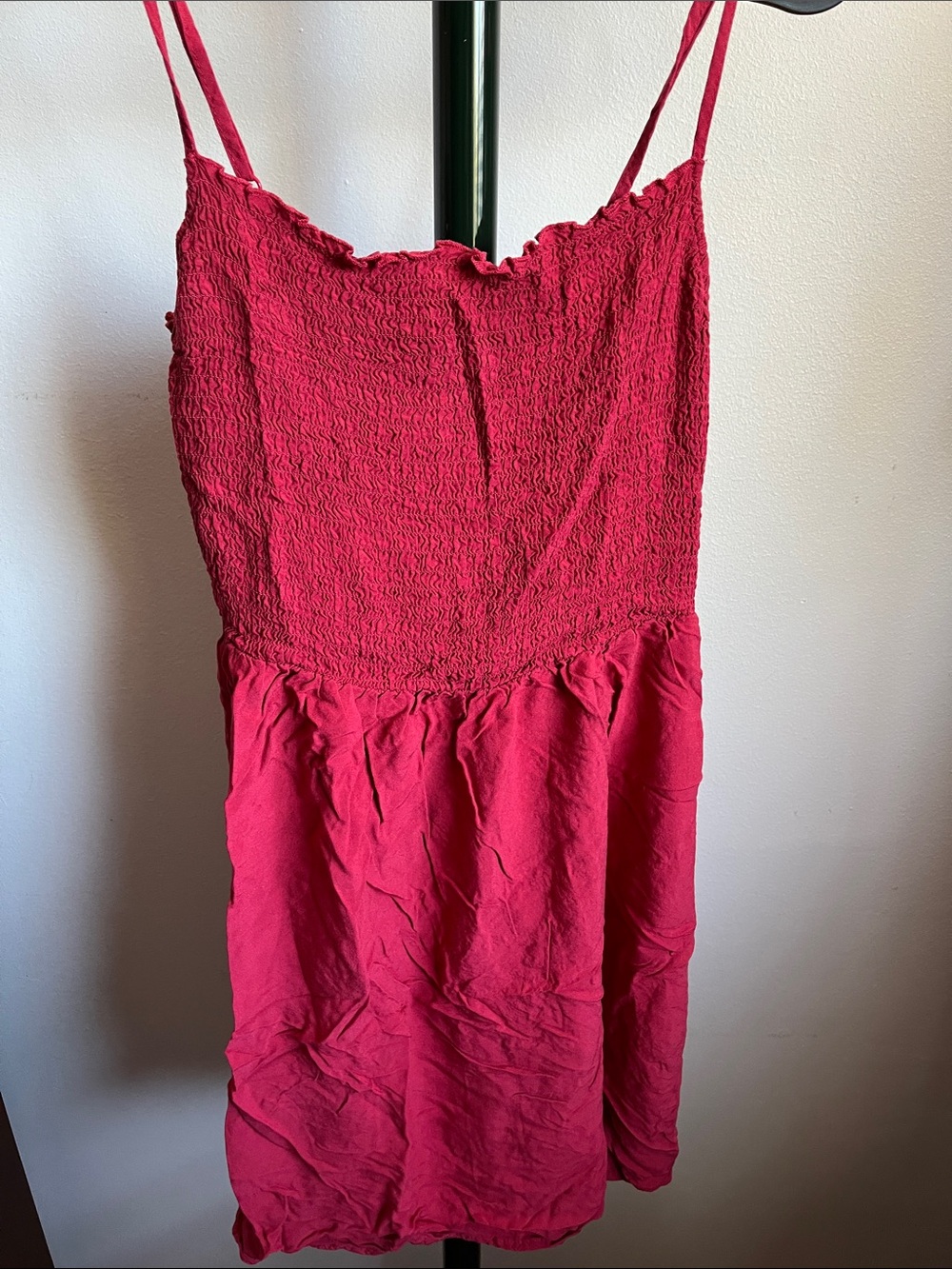 H&M Raspberry Pink Smocked Spaghetti Strap Camisole Dress